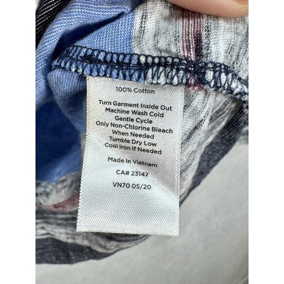 T By Talbots Crewneck Long sleeve T-Shirt Womens XS Blue Gray Stripe Cotton Tee - Picture 3 of 7